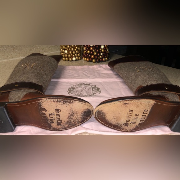 JUICY COUTURE RARE Y2K vintage tall riding boots w/dust bag embroidered JC monog - Picture 9 of 15